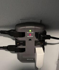 Belkin Power Strip Surge Protector - 6 Rotating AC Multiple Outlets, Flat Pivot Plug - Heavy Duty Wall Outlet Extender for Home, Office, Travel, Computer Desktop & Phone Charging Brick (1,080 Joules) 1 Pack 27 614 F5W2XuL