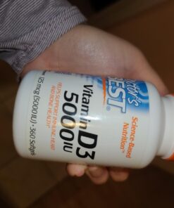 Doctor's Best Vitamin D3 5,000 IU for Healthy Bones, Teeth, Heart and Immune Support, Non-GMO, Gluten-Free, Soy Free, 360 Count (Pack of 1) Unflavored 360S/G 22 614 b1gWVoL