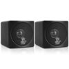 Pyle Home 3" Mini Cube Bookshelf Speakers - 100W Small Bookshelf Speakers w/ 3" Paper Cone Driver, 8 Ohm - Passive Audio Bookshelf Speaker Pair For Home Theater Stereo Surround Sound (Black) 3 in