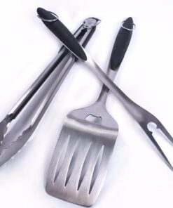 Extra Long Heavy Duty BBQ Grill Tools Set - 3 Piece Stainless Steel Utensils Set Includes Spatula Fork & Tongs - Barbecue Grilling Accessories - Outdoor Grilling kit in Gift Box Packaging 14 6144inMOF2L