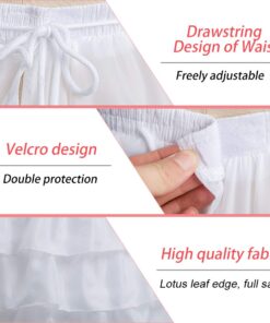 Crinoline Petticoat for Women 4 Hoop Skirt 5 Ruffles Layers Ball Gown Underskirt Half Slips for Wedding Dress Small White 12 6145rgUa40L