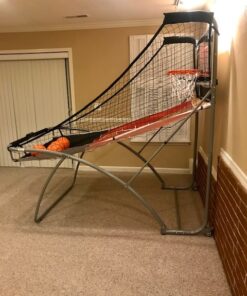 Hall of Games Indoor Arcade Basketball Games Multiple Styles, 2-Player Arcade Scoring Display with Rubber Basketball Set, Perfect for Family Game Rooms Deluxe (Poly Backboard & Premium Scorer) 23 614795ghNtL