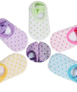 Kisgyst 5 Pairs Baby Girls Toddler Cartoon Dots Anti Slip Skid Foot Socks No-Show Crew Cotton Socks Sneakers 10-30 Months 14 6148bwLE XL