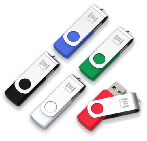 MOSDART 8GB USB 2.0 Flash Drive 5 Pack Swivel Bulk FAT32 Thumb Drives Jump Drive Zip Drive Memory Sticks with Led Indicator,Black/Blue/Red/White/Green (8 GB,5Pack,Multicolor) 1 Count (Pack of 5) Multicolor - 8GB