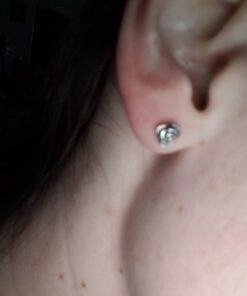 Sterling Silver Rose Flower Stud Earrings - 7mm Rhodium Plated 44 614AGjc1PdL