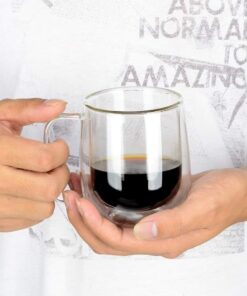 Huada Double Wall Insulated Borosilicate Glass Mugs Modern Espresso Cups, 10-Ounce, Set of 2 29 614CPQSMrKL