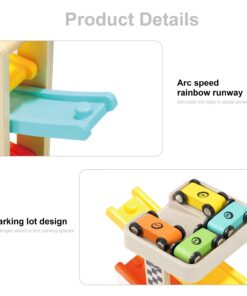 Toddler Toys for 1 2 Year Old Boy and Girl Gifts Wooden Race Track Car Ramp Racer with 4 Mini Car 18 614CbKtqiDL
