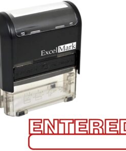 Alternative view of Entered Self Inking Rubber Stamp - Red Ink