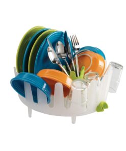 Chef'n Plastic 401-281-004 DishGarden Dish Rack, 14 x 13.25 x 6.5 inches, White/Green 27 614F2ZMaB0L