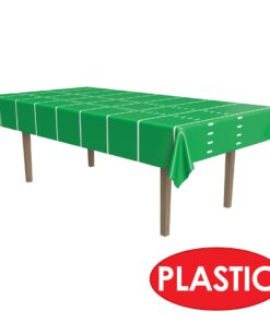 Beistle Plastic Game Day Football Tablecover for Rectangle Tables Sports Tableware Touchdown Tailgate Party, 54" x 108", Green/White 1 Pack 24 614Fh7lm gL
