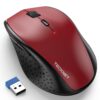 TECKNET Wireless Mouse, 2.4G USB Computer Mouse with 6-Level Adjustable 3200 DPI, 30 Months Battery, Ergonomic Grips, 6 Buttons Portable for PC, Chromebook, Mac - Red 40 614Hq37htpL