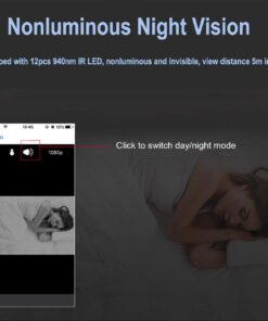 Hidden Spy Camera Clock HD 1080P IP Cameras with Night Vision/Motion Detection/Loop Recording, Nanny Cam for Home Security Monitoring (Black) 8 614IpkLsOFL