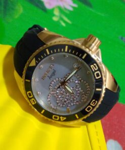 Invicta Women's 0489 Angel Collection Cubic Zirconia-Accented Watch With Black Silicone Band 59 614Kvh8wwHL