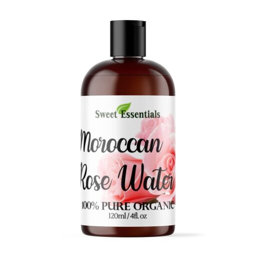 Premium Organic Moroccan Rose Water - 4oz - Imported from Morocco - 100% Pure (Food Grade) No Oils or Alcohol - Rich in Vitamin A & C. Perfect for Reviving, Hydrating & Rejuvenating Your Face & Neck 4 Fl Oz (Pack of 1)