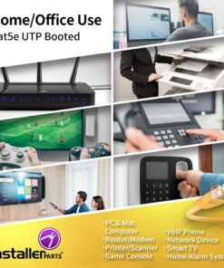 InstallerParts (10 Pack Ethernet Cable CAT5E Cable UTP Booted 2 FT - Yellow - Professional Series - 1Gigabit/Sec Network/Internet Cable, 350MHZ 2 Feet (10 Pack) 10 614OwxFnKxL