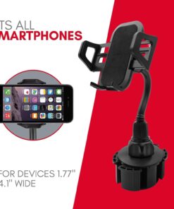 Macally Car Cup Holder Phone Mount - Secure Cupholder, Fit for Phones up to 4.1" Wide, Black 28 614PBYmqpFL