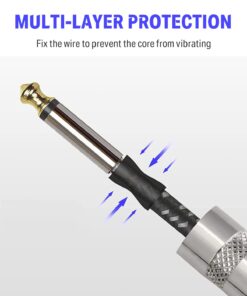 Donner Guitar Cable 10 ft, Electric Instrument Cable Bass Amp Cord for Electric Guitar Bass Amplifier Audio, 1/4" Right Angle to Straight, Black White 10 Feet Right Angle& Straight 25 614PN0XYqnL