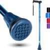 REHAND Walking Cane - Foldable, Adjustable, Collapsible Walking Canes for Men & Women, Pivot Tip, with Travel Bag | Walking Sticks for Seniors & Adults Ocean Blue 20 614QIG6L7zL