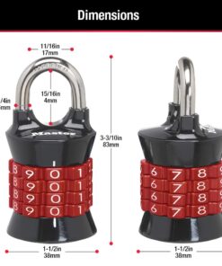 Master Lock 1535D Locker Lock Set Your Own Combination Padlock, 1 Pack, Colors May Vary Number Combo 13 614SiRpW7cL