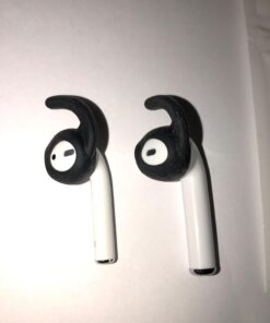 EarBuddyz 2.0 Ear Hooks and Covers Accessories Compatible with Apple AirPods 1 & 2 or EarPods Headphones/Earphones/Earbuds (3 Pairs) (Black) Black 50 614TVLhgpuL