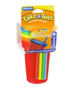 Alternative view of The First Years Take & Toss Straw Cup, Boy, 10 oz, Multicolor, 4 Count Classic Rainbow 4 Count (Pack of 1)