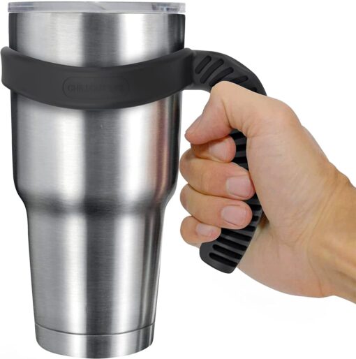 CHILLOUT LIFE Handle for YETI Cup 30 oz - Ozark Trail 30 oz Tumblers, Comfortable Replacement Handle for 30 oz YETI Tumbler & More (Black Handle Only) 30 oz - 1 Pack Black