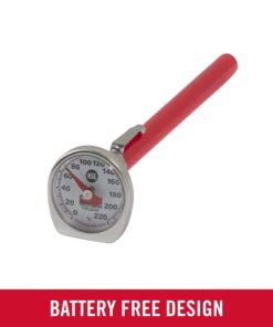 Rubbermaid Commercial Products Food/Meat Instant Read Thermometer, Pocket Size, Dishwasher Safe, Red, For Meat/Food Cooking and Grilling/Oven 20 614XkV898aL