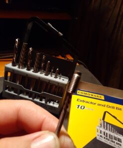 COMOWARE Screw Extractor & Left Hand Drill Bit Set- Broken Bolt Remover HSS M2, 10pcs with Metal Index Case 31 614YDxAx5ML
