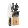 Cook N Home Kitchen Knife Set with Bamboo Storage Block 15-Piece, High Carbon Stainless Steel Blade, Black 15-PC Knife Set 6 614YMJ1r3cL