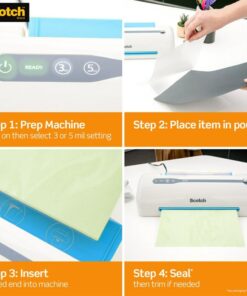 Scotch TL902VP Thermal Laminator, 1 Laminating Machine, White, Laminate Photos, Holiday Decor and Gift Tags, For Holiday, Office and School Supplies, 9 in. Laminator with 20 Pouches 29 614bIDUnrL