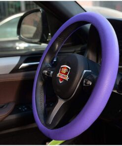 Steering Wheel Cover Auto Car Silicone Great Grip Anti-Slip Steering Cover Diameter 36-38cm/14-15inch (Purple) Purple 29 614bzvjyPoL