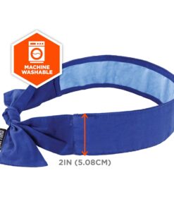 Ergodyne Chill Its 6700CT Cooling Bandana, Lined with Evaporative PVA Material for Fast Cooling Relief, Tie for Adjustable Fit, Blue Solid Blue Each 16 614cf7C muS