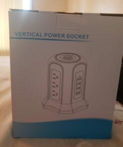 Power Strip Tower Surge Protector, BEVA Surge Protector Tower with 9 AC Outlet and 4 USB Ports, 18AWG 6.5 Feet Extension Cord, 3-Prong Flat Plug, Multiple Outlets for Office Apartment Dorm Essentials 6.5ft-Black 31 614hC8AnveL