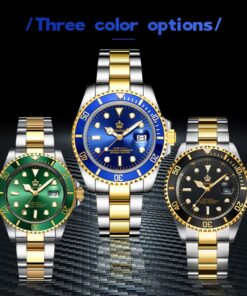 FANMIS Mens Luxury Watches Rotatable Bezel Sapphire Glass Luminous Quartz Silver Gold Two Tone Stainless Steel Watch Gold Black 27 614jBq YvDL