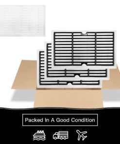 BBQMall 16 7/8" Porcelain Enameled Cast Iron Grill Cooking Grates for Charbroil 463440109, 463432215, 463436213, 463436215, 463420508, 463420509 463420511 463461613 Gas Grills Grates Replacement Parts 12 614jWXB3IdL