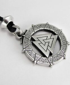 Pewter Valknut Warrior's Knot Pendant Valkyrie Viking Necklace 5 614lFIp9fHL