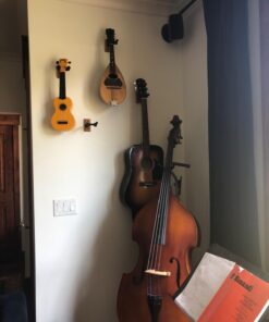 Ohuhu Guitar Wall Mount Hanger: 4-Pack Rotatable Hardwood Guitar Hangers with Screws-Adjustable Stopper Guitar Mount Hook Holder Stand for Ukulele Bass Electric Acoustic Guitar Banjo Mandolin-Wood Wood 35 614m08bentL