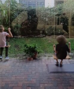 Pellor Wood Tree Swing Seat,Indoor Outdoor Rope Wooden Swing Set for Children Adult Kids 17.7x7.9x0.6 inch Burlywood 27 614rOY5rNyL