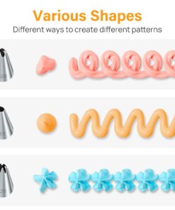 Kootek 32-Piece Piping Bags and Tips Set with 24 Icing Piping Tips, 2 Reusable Pastry Bags 12 Inch, Reusable Piping Icing Bags and Tips, Cake Decorating Kit for Frosting Cookie, Cupcake 28 614sHvY1nL