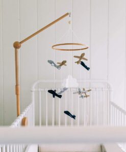 Sorrel + Fern Baby Crib Mobile (Airplanes in The Clouds) - Nursery Decoration Ceiling Mobile and Baby Shower for Boys & Girls - Grey and White Airplanes in The Clouds 26 614sUVbSbL