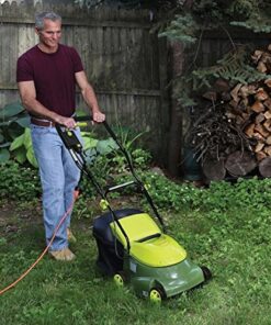 Sun Joe MJ401E 14-Inch 12-Amp Electric Lawn Mower w/Collapsible Handle for Storage, 3-Position Height Control, 10.6-Gallon Bag, Green Original Version 39 614tb298oEL