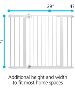 Safety 1st Easy Install 36" Extra Tall & Wide Gate, Fits Between 29'"And 47" 1 Count (Pack of 1) Extra Tall and Wide White 27 614x25nPoGL
