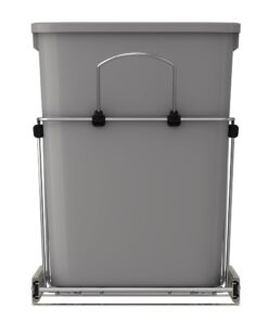Rev-A-Shelf Double Pull Out Trash Can for Under Kitchen Cabinets 35 Qt 12 Gal Garbage Recyling Bin on Full Extension Slides, Silver, RV-18KD-17C S Metallic Silver 30 614y5JYHEEL