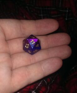 Chessex Manufacturing Cube Gemini Set of 7 Dice - Blue & Purple with Gold Numbering CHX-26428 28 614zbqdHh5L 1