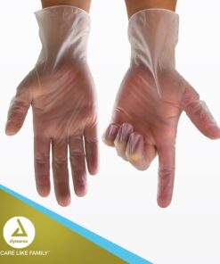 Dynarex Safe-Touch Vinyl Disposable Exam Gloves, Powder-Free, Food Safety and Compliance, Ambidextrous, Clear, Medium, 1 Box of 100 Safe-Touch Vinyl Disposable Exam Gloves 13 615 3J3S1tL