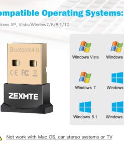 ZEXMTE USB Bluetooth Adapter 5.0 Bluetooth Dongle Bluetooth Receiver for PC Windows 10/8/7 for Desktop, Laptop, Mouse, Keyboard, Headsets, Speakers Black Gold 31 6150PAMPaBL