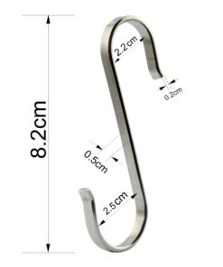 RuiLing 10-Pack Size Large Flat S Hooks Heavy-Duty Genuine Solid 304 Stainless Steel S Shaped Hanging Hooks,Kitchen Spoon Pan Pot Hanging Hooks Hangers Multiple uses. 8 6150TAb5j7L