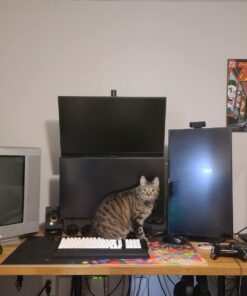 VIVO Dual LCD Monitor Desk Mount Stand Heavy Duty Stacked, Holds Vertical 2 Screens up to 32" (STAND-V002T) Black 40 6151DIzsi5L