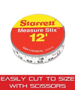 Starrett Tape Measure Stix with Adhesive Backing - Mount to Work Bench, Saw Table, Drafting Table - 1/2" x 12', English Metric, Right-Left Reading - SM412WMERL 1/2 x 4m/12' English/Metric (Right-to-Left) 11 6152hWFAvAL