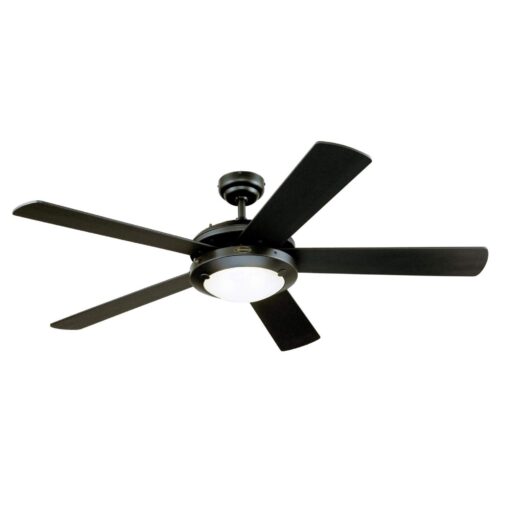 Westinghouse Lighting 7224200 Comet Indoor Ceiling Fan with Light, Matte Black Indoor Only LED